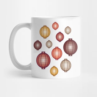 Lanterns | Mid Autumn Festival | Maroon Orange Gray Mug